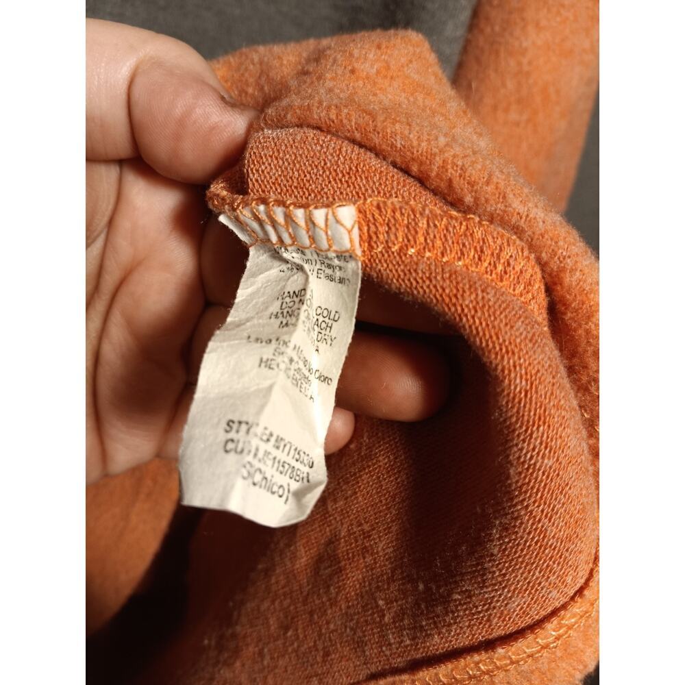 Adora Women’s Small Rust Orange Stripe Star Print Lightweight Soft Long Sleeve - Picture 5 of 7